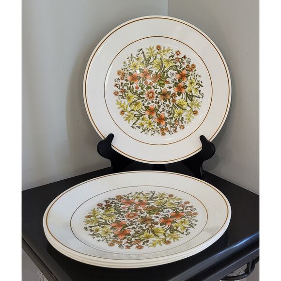 Corelle Indian Summer (Set of 4) 10 1/4" Dinner Plate Autumn Color Flowers - Picture 2 of 14